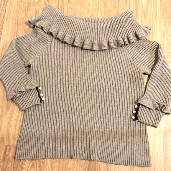 Lane Bryant Gray Off the Shoulder Sweater - 22/24 - Picture 2 of 7